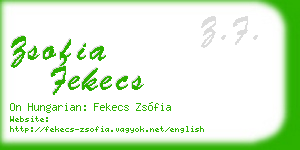 zsofia fekecs business card